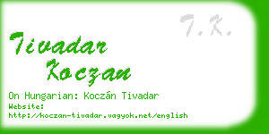 tivadar koczan business card